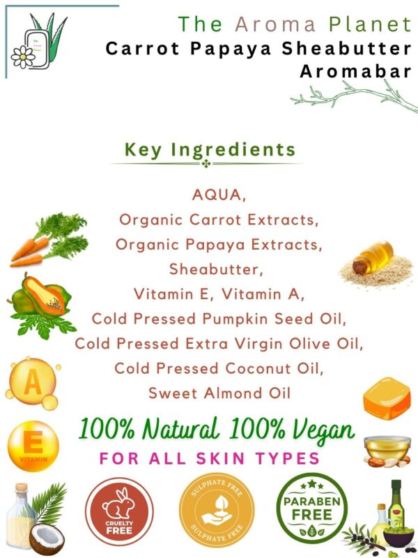 The Aroma Planet Carrot Papaya Sheabutter Aromabar - Key Ingredients