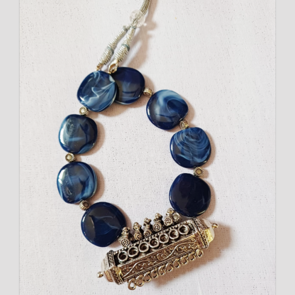 Blue Resin Beads Necklace