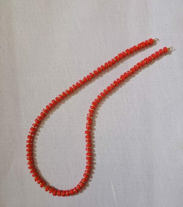 Red fimo beads necklace