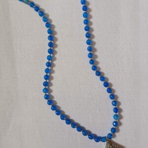 Blue agate beads necklace