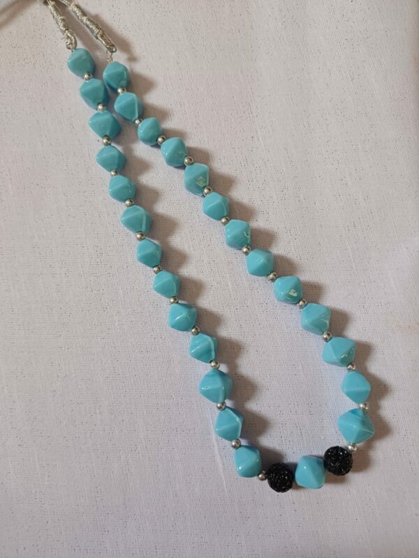 Fably Blue Cubical Bead Necklace